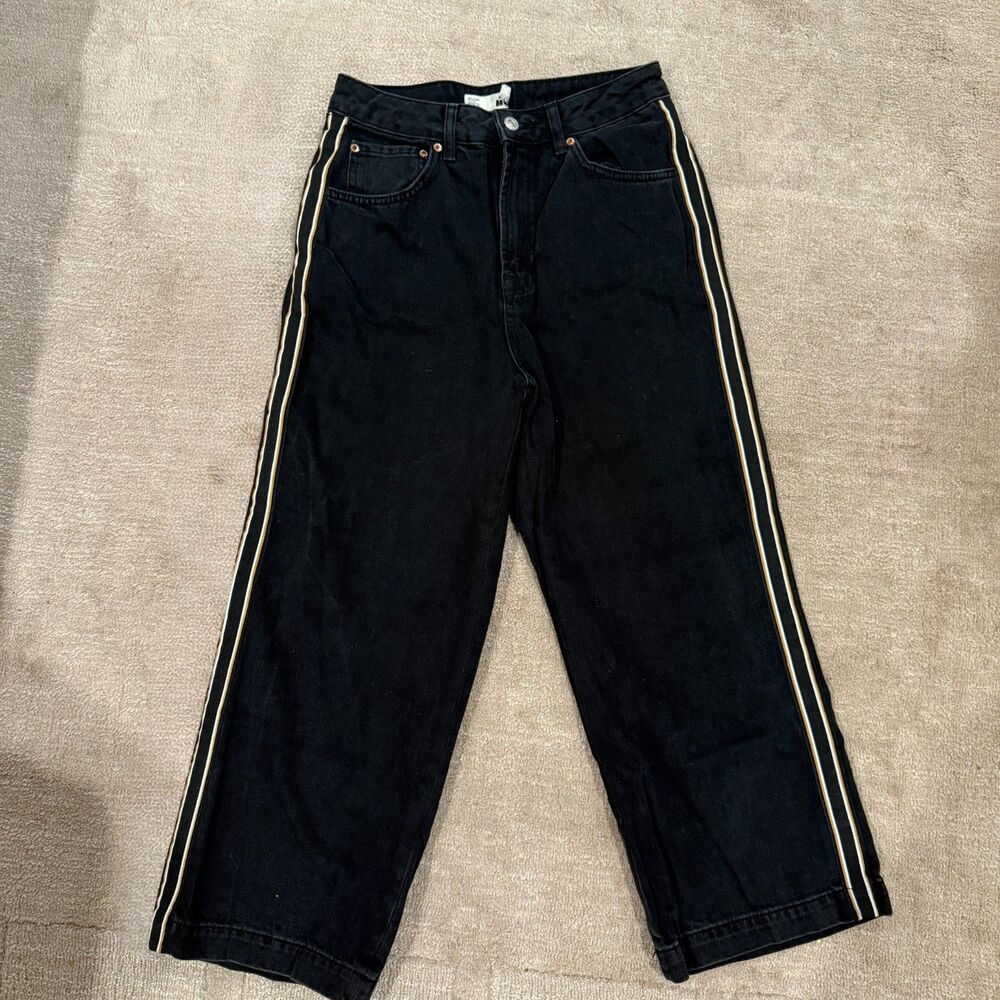 Black Wide Leg Denim Jeans